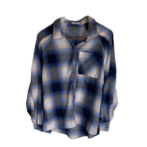 ARDENE Blue Plaid Button Down Shirt size XS - Picture 1 of 7